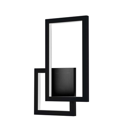 20W LED applique murale - Noir, design géométrique, 3000K, IP20, 2660lm