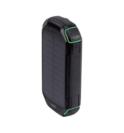 30.000mAh Powerbank solaire avec charge sans fil, 20W - Noir, 111Wh, aluminium, USB-C PD, panneau solaire