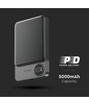 5000mAh MagSafe ultra-dunne powerbank aluminium, 20W - Space Grey, draadloos snelladen, digitaal display, USB-C in/uitgang