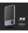 Batterie externe MagSafe ultra-fine 5000mAh, 20W - Aluminium, violet, charge rapide sans fil