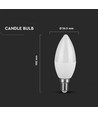 E14 4,5W LED kertepære - Samsung LED chip, 470lm, 3000K, hvid, IP20