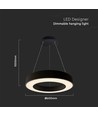 Suspension LED 60cm 50W dimmable - 122lm/W, 6100lm, anneau noir, 4000K, TRIAC dimmable