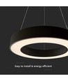 60cm 50W dæmpbar LED pendel - 122lm/W, 6100lm, sort ring, 4000K, TRIAC dæmpbar