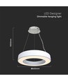 60cm 50W LED designer hanglamp, dimbaar - 4000K, 6100lm, wit, Triac dimbaar