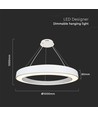 90W LED designer pendellampa, dimbar - 11000lm, 360°, 4000K, Triac fasdimring, SMD LED