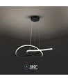 Suspension LED circulaire 20W Ø50cm - 130lm/W, noir, 3000K, design moderne