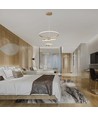 32W LED pendel, 3 ringen - Goud, Ø60+40+20cm, 3880lm, 3000K, decoratieve plafondlamp