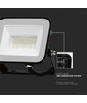 30W LED strålkastare, Samsung LED chip - IP65, svart, 3000K, PRO-Series, utomhus