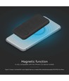 10000mAh magnetisk trådlös powerbank, 20W - Svart, inkl. metallring