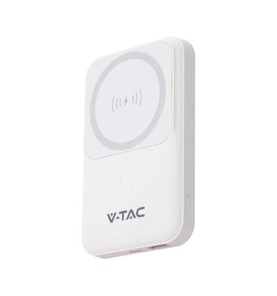 10000mAh magnetisk trådløs powerbank, 20W - MagSafe, PD hurtigopladning, LED indikator, hvid