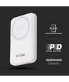 10000mAh magnetisk trådløs powerbank, 20W - MagSafe, PD hurtiglading, LED indikator, hvit