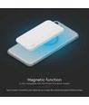 Powerbank sans fil magnétique 10000mAh, 20W - MagSafe, charge rapide PD, indicateur LED, blanc