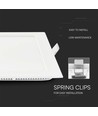 6W Firkantet LED indbygningspanel - 490lm, 6400K, Hul: 11x11 cm, Mål: 12x12 cm, flicker free