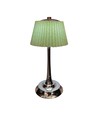 Lampe de table LED 1,5W, 3-en-1 - Chrome/Vert clair, tactile dimmable, rechargeable, USB-C, Ø14x28 cm