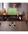 Lampe de table LED 1,5W, 3-en-1 - Chrome/Vert clair, tactile dimmable, rechargeable, USB-C, Ø14x28 cm