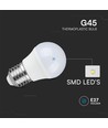 3 st. E27 4,5W LED kogellampen - G45, 4000K, wit glas, 3-pack