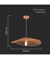 Suspension design E27 avec corde de chanvre - 60cm, marron, IP20, sans source lumineuse
