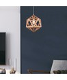 Ø30cm Designer pendeloppheng i trelook - E27 sokkel, geometrisk design, maks. 60W, uten lyskilde