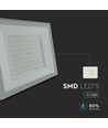100W LED lyskaster, hvit - 95lm/W, IP65, 6500K, utendørs