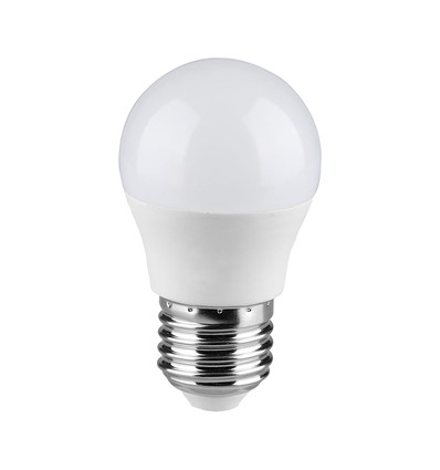 E27 6,5W LED kronepære - G45, Samsung LED chip, 4000K, 600lm, hvid plast