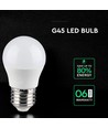 E27 6,5W LED kogellamp - G45, Samsung LED chip, 4000K, 600lm, wit kunststof
