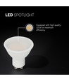 GU10 10W LED pære - 1000lm, 110 grader, Samsung LED chip, mat glas