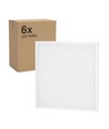 6x LED-paneler 60x60 i ramme - Høyde:28mm, 40W, for direkte montering