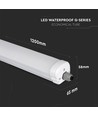 12 st. V-Tac waterdicht 36W compleet LED armatuur - 120 cm, 120lm/W, doorvoerbedraad, IP65, 230V
