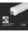 12 pcs. V-Tac réglette LED étanche 48W - 150 cm, 120lm/W, IP65, câblage traversant 230V