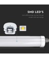 12 stk. V-Tac vanntett 48W komplett LED-armatur - 150 cm, 120lm/W, IP65, gjennomkoblet 230V