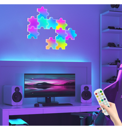 9 st. Puzzel RGBIC wandlamp - complete set met 9 stukjes