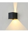 Lot de 6 appliques 6W CUBIC PRO - IP65, noir, repiquable, ajustable, carré, haut/bas, intérieur/extérieur, source incluse