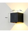 Lot de 6 appliques 6W CUBIC PRO - IP65, noir, repiquable, ajustable, carré, haut/bas, intérieur/extérieur, source incluse
