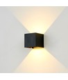 6 st. 6W CUBIC PRO wandlamp - IP65, zwart, doorlusbaar, verstelbaar, vierkant, op/neer, binnen/buiten, incl. lichtbron