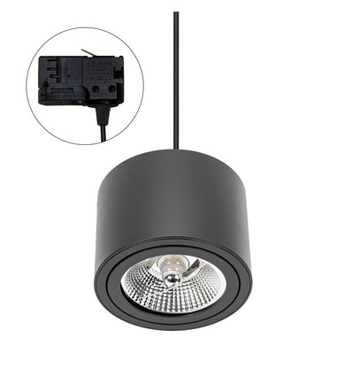 CHLOE AR111 SURFACE GU10 250V IP20 139x100mm NOIR rond orientable RAIL