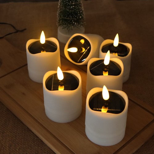 6-pack LED solcells-ljus - Ø5cm, 8cm hög, IP44 utomhus