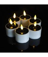 Pack de 6 bougies solaires LED - Ø5cm, hauteur 6,4cm, IP44 extérieur