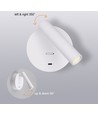 Lampe de lecture blanche LEDlife - 2,5W, RA90, pour montage mural