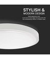 Plafonnier LED 36W - IP44, Ø35cm, hauteur : 6,1cm, bord blanc