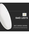 Plafonnier LED 36W - IP44, Ø35cm, hauteur : 6,1cm, bord blanc