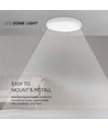 Plafonnier LED 36W - IP44, Ø35cm, hauteur : 6,1cm, bord blanc