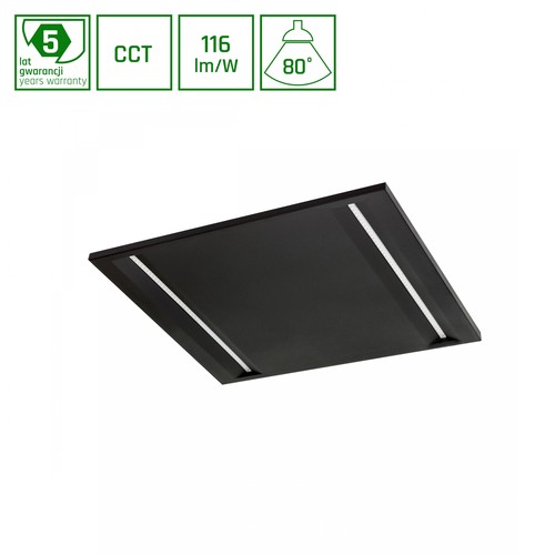 40W Algine Line CCT LED paneel - Zwart, instelbare lichtkleur, 230V