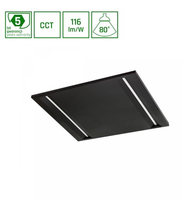 40W Algine Line CCT LED panel - Svart, justerbar färgtemperatur, 230V