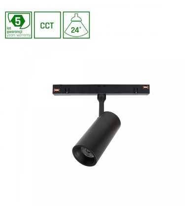 Spot sur rail 7W Shift pour 48V, RA90 - CCT, IP20 intérieur, 48V DC