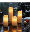 Lot de 4 bougies LED d'extérieur, télécommande, Ø5,5cm - Timer, étanche