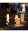Lot de 4 bougies LED d'extérieur, télécommande, Ø5,5cm - Timer, étanche