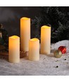Lot de 4 bougies LED d'extérieur, télécommande, Ø5,5cm - Timer, étanche
