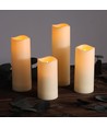 Lot de 4 bougies LED d'extérieur, télécommande, Ø5,5cm - Timer, étanche