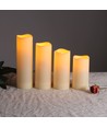 Lot de 4 bougies LED d'extérieur, télécommande, Ø5,5cm - Timer, étanche