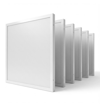 6x LED-panelen 60x60 in frame - Hoogte:28mm, 40W, voor directe montage